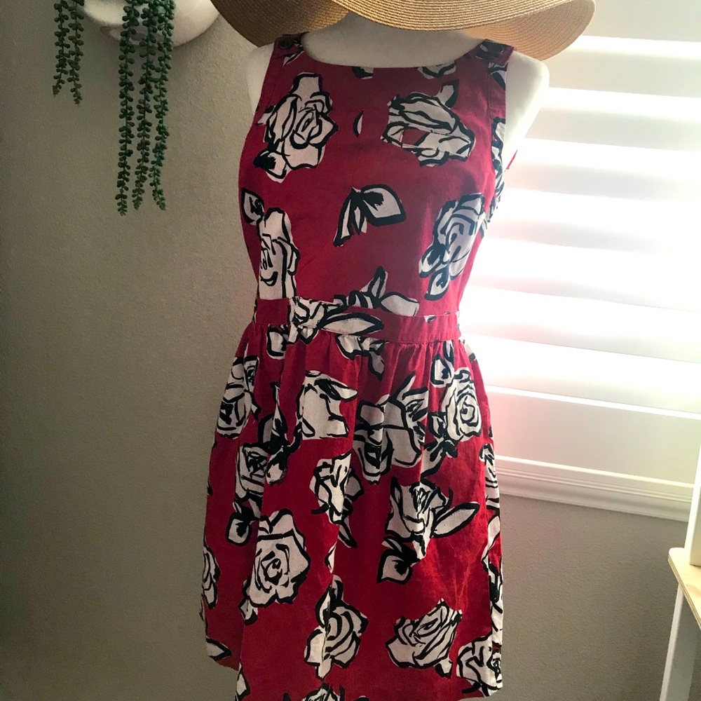 Red Dress Floral